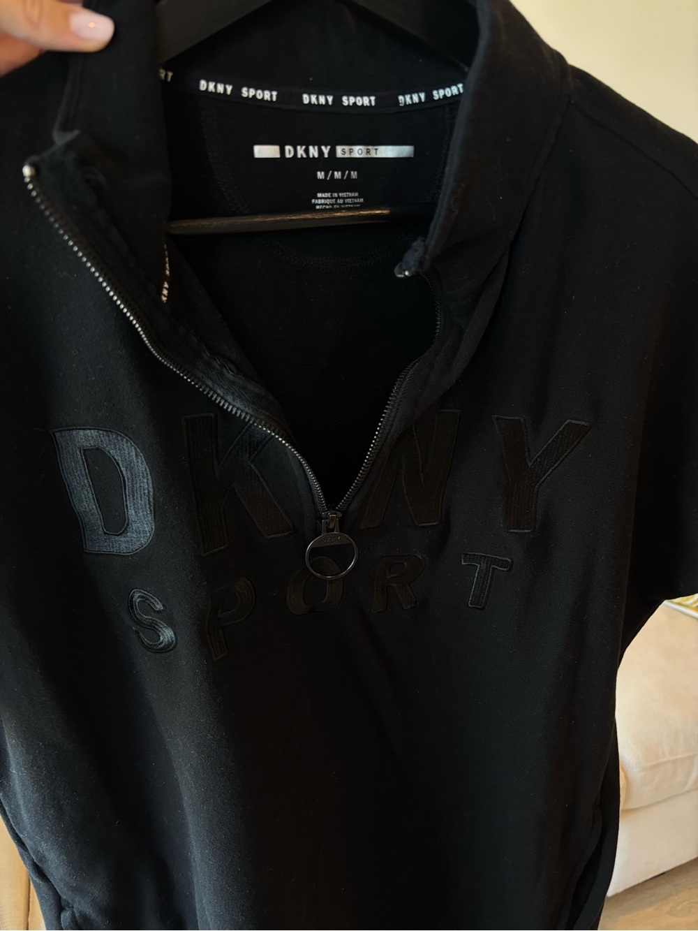 DKNY Sport women’s Black Quarter-Zip Pullover